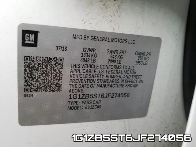 1G1ZB5ST6JF274056 фото 2