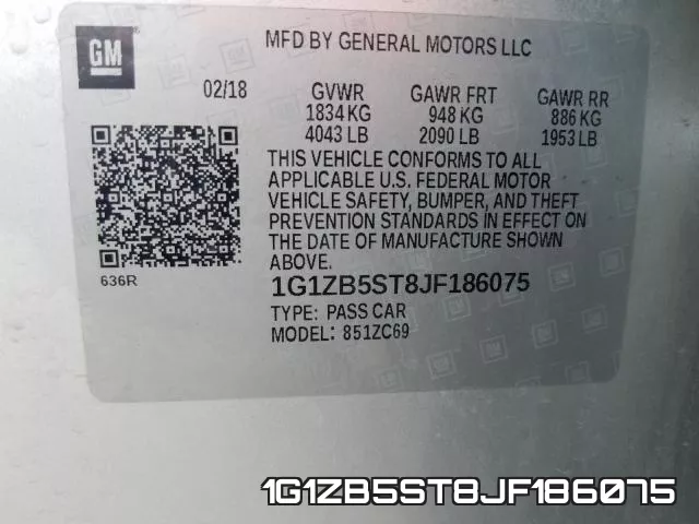1G1ZB5ST8JF186075 фото 2