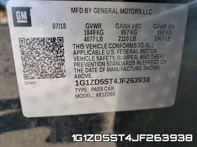 1G1ZD5ST4JF263938 фото 2
