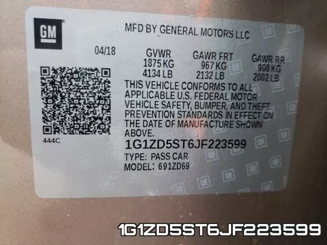 1G1ZD5ST6JF223599 фото 2