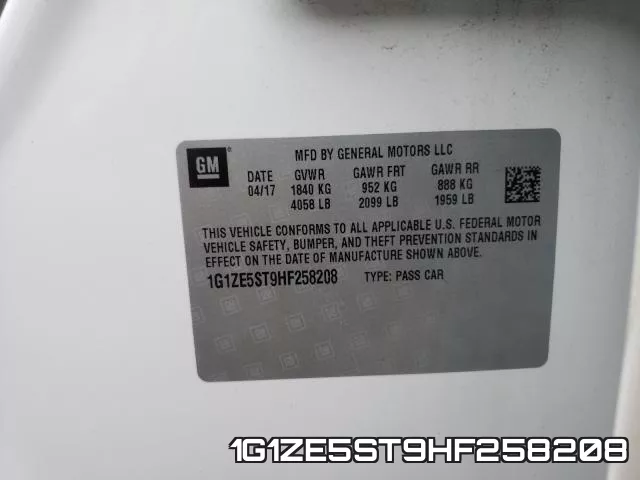 1G1ZE5ST9HF258208 фото 2