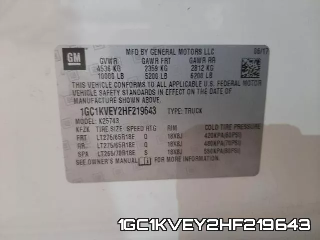 1GC1KVEY2HF219643 фото 2