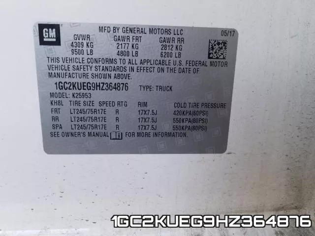 1GC2KUEG9HZ364876 фото 2
