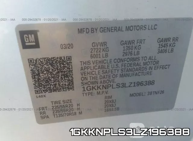 1GKKNPLS3LZ196388 фото 10