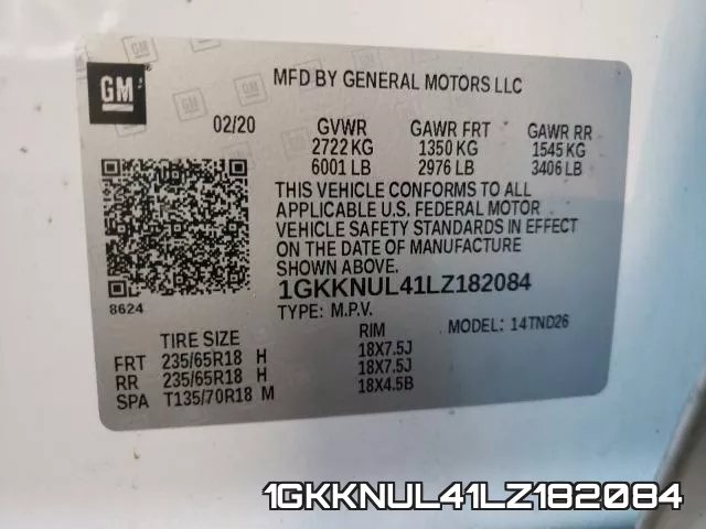 1GKKNUL41LZ182084 фото 2