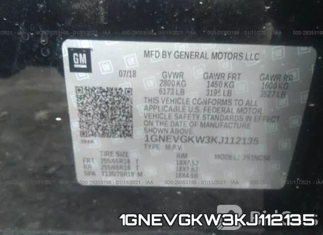 1GNEVGKW3KJ112135 фото 7