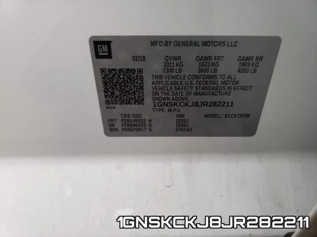1GNSKCKJ8JR282211 фото 2