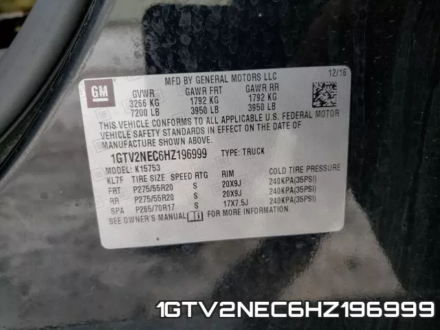 1GTV2NEC6HZ196999 фото 2