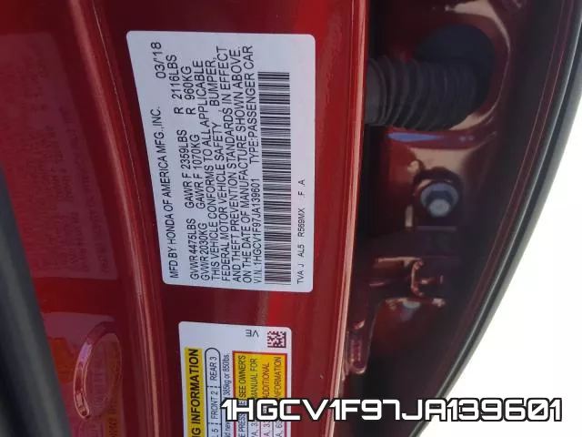 1HGCV1F97JA139601 фото 2