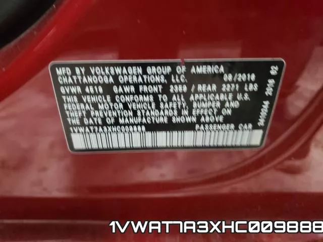 1VWAT7A3XHC009888 фото 2