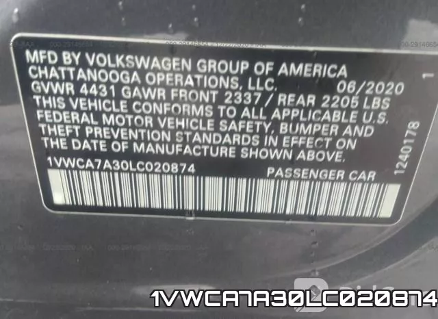 1VWCA7A30LC020874 фото 9
