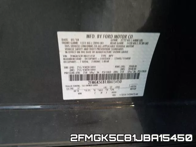 2FMGK5C81JBA15450 фото 2