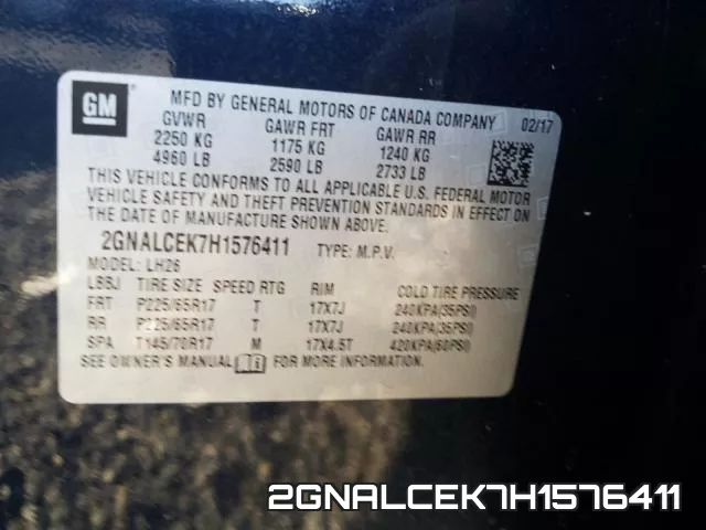 2GNALCEK7H1576411 фото 2
