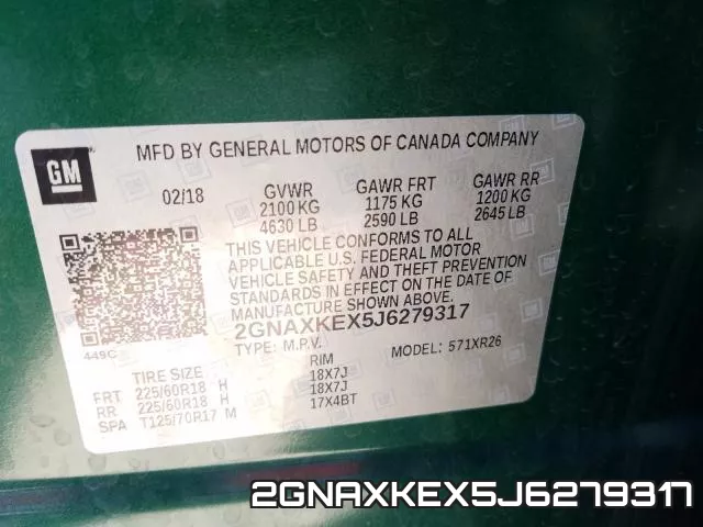 2GNAXKEX5J6279317 фото 2