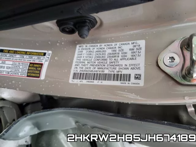 2HKRW2H85JH674189 фото 2