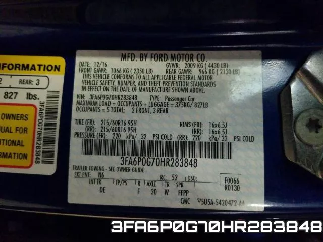 3FA6P0G70HR283848 фото 2