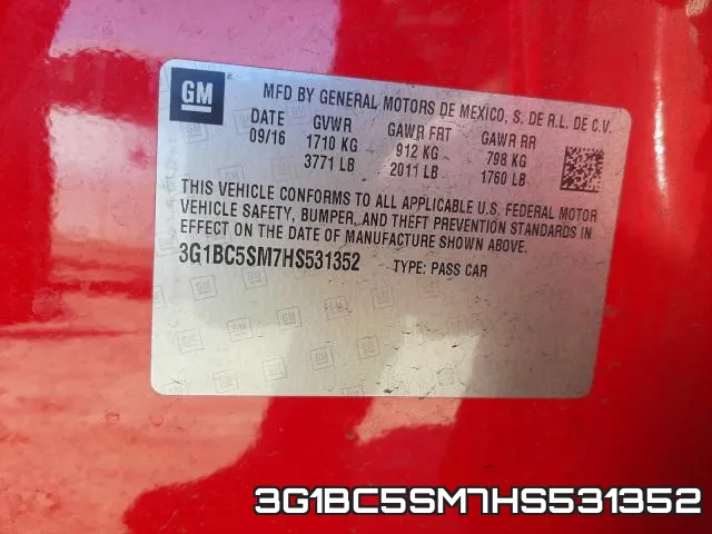 3G1BC5SM7HS531352 фото 2