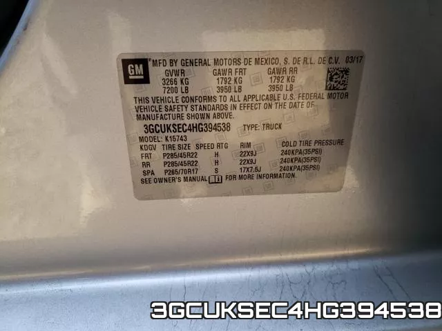 3GCUKSEC4HG394538 фото 2