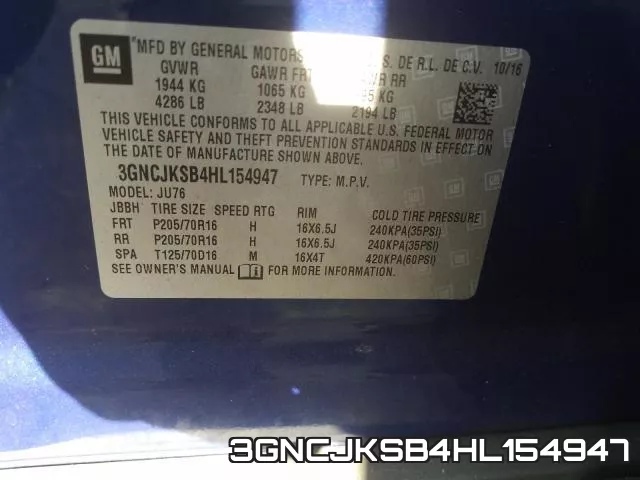 3GNCJKSB4HL154947 фото 2