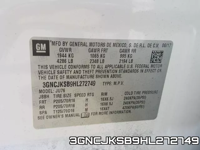 3GNCJKSB9HL272749 фото 2