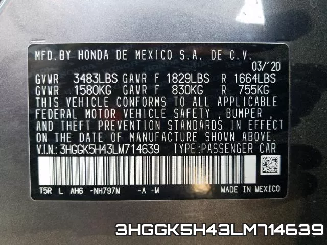 3HGGK5H43LM714639 фото 2