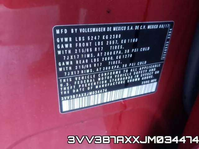 3VV3B7AXXJM034474 фото 2