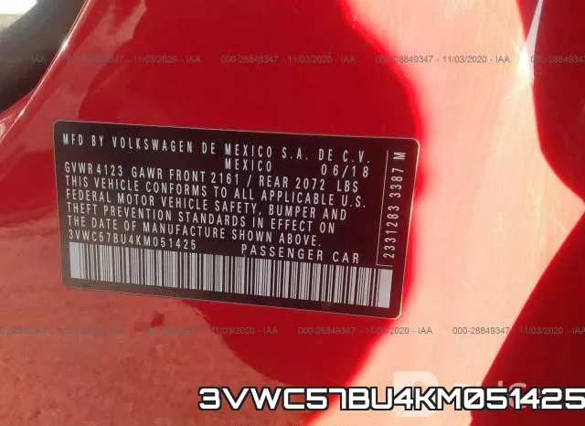 3VWC57BU4KM051425 фото 10