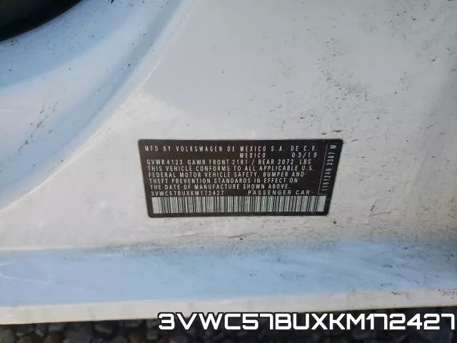 3VWC57BUXKM172427 фото 2