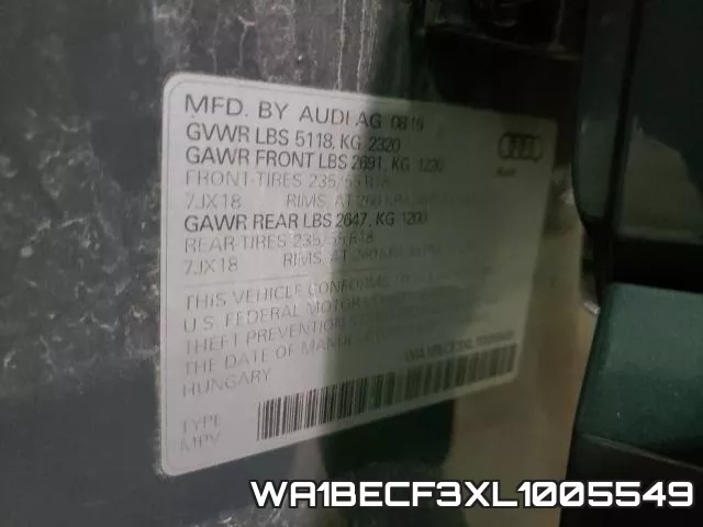 WA1BECF3XL1005549 фото 2