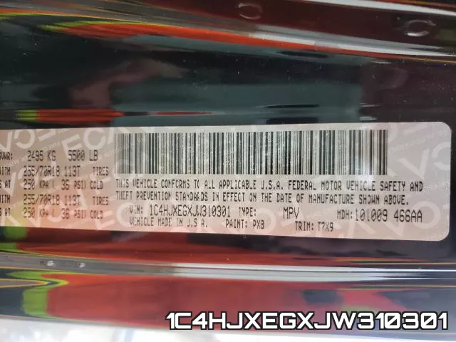 1C4HJXEGXJW310301 фото 2