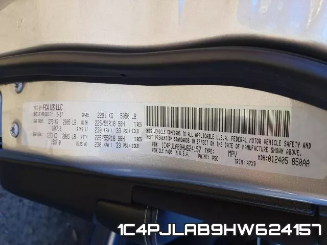 1C4PJLAB9HW624157 фото 2
