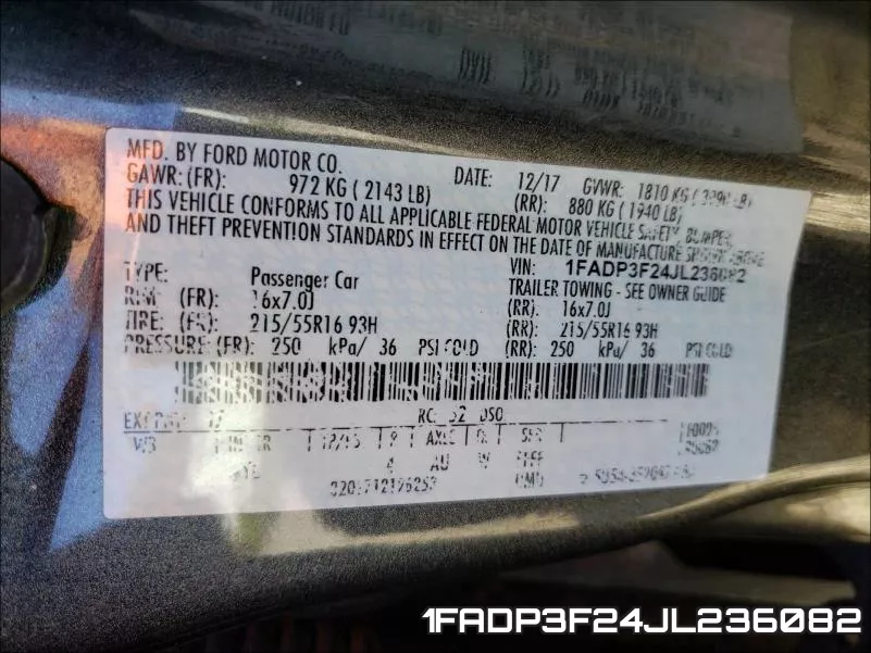1FADP3F24JL236082 фото 2