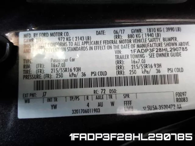 1FADP3F28HL290785 фото 2