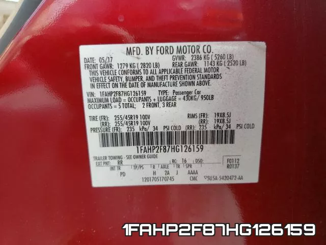 1FAHP2F87HG126159 фото 2