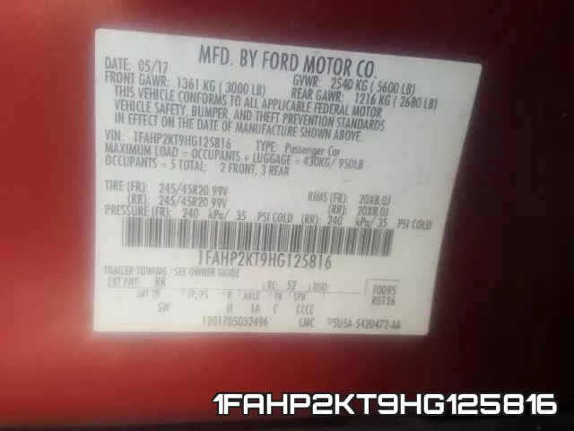 1FAHP2KT9HG125816 фото 2