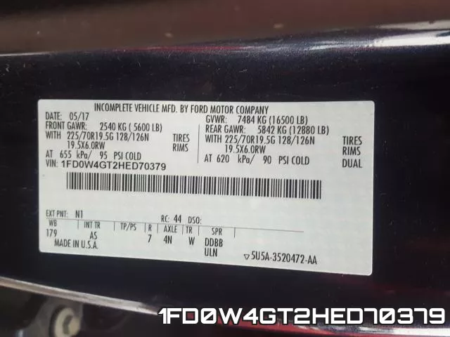 1FD0W4GT2HED70379 фото 2