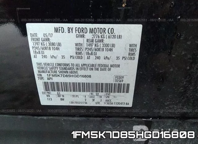 1FM5K7D85HGD16808 фото 10