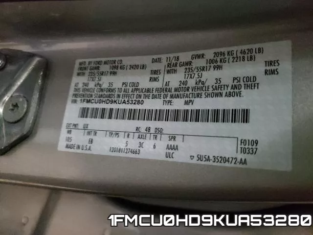 1FMCU0HD9KUA53280 фото 2