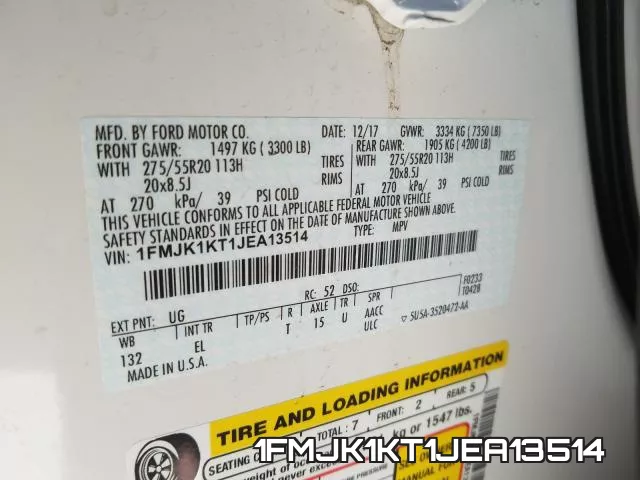 1FMJK1KT1JEA13514 фото 2
