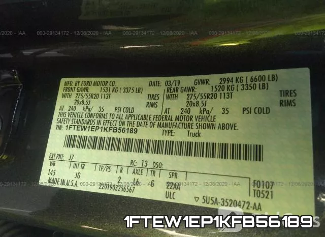1FTEW1EP1KFB56189 фото 9