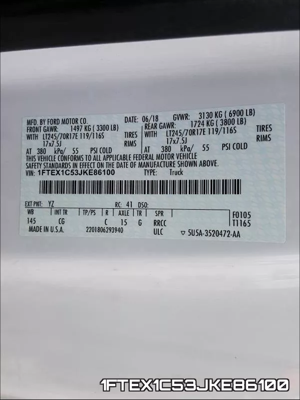 1FTEX1C53JKE86100 фото 2