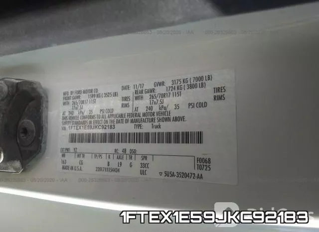 1FTEX1E59JKC92183 фото 9