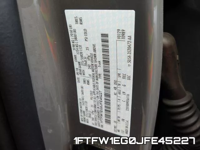 1FTFW1EG0JFE45227 фото 2