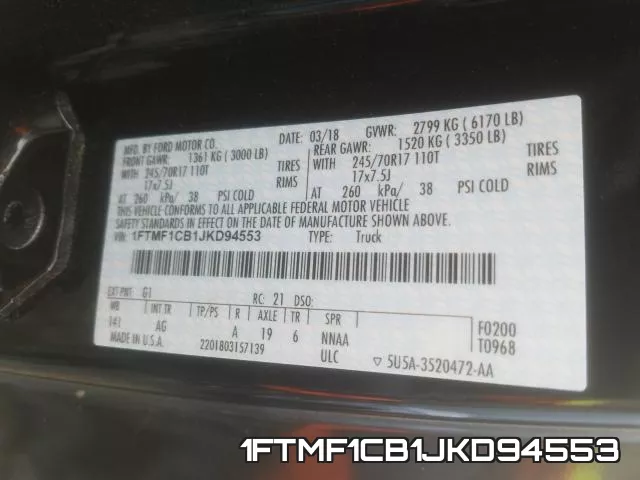 1FTMF1CB1JKD94553 фото 2