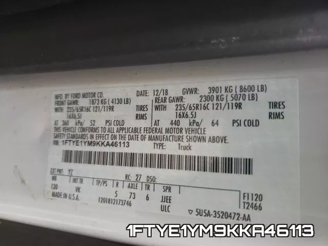 1FTYE1YM9KKA46113 фото 2
