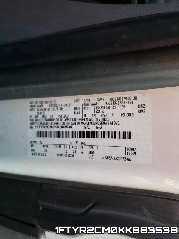 1FTYR2CM0KKB83538 фото 2