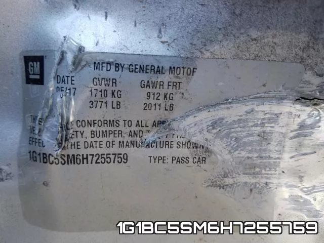 1G1BC5SM6H7255759 фото 2