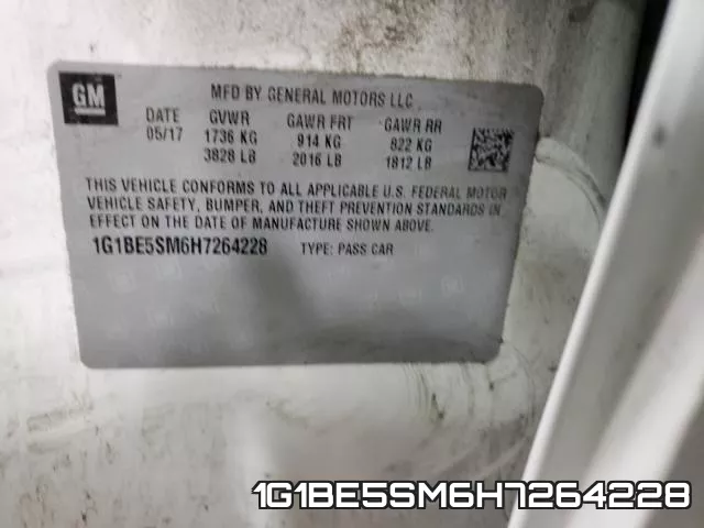 1G1BE5SM6H7264228 фото 2