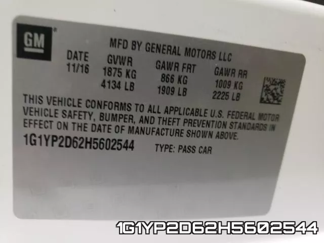 1G1YP2D62H5602544 фото 2