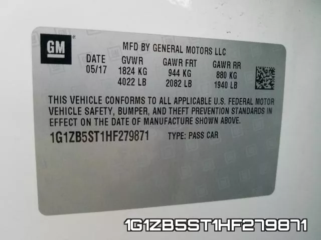 1G1ZB5ST1HF279871 фото 2